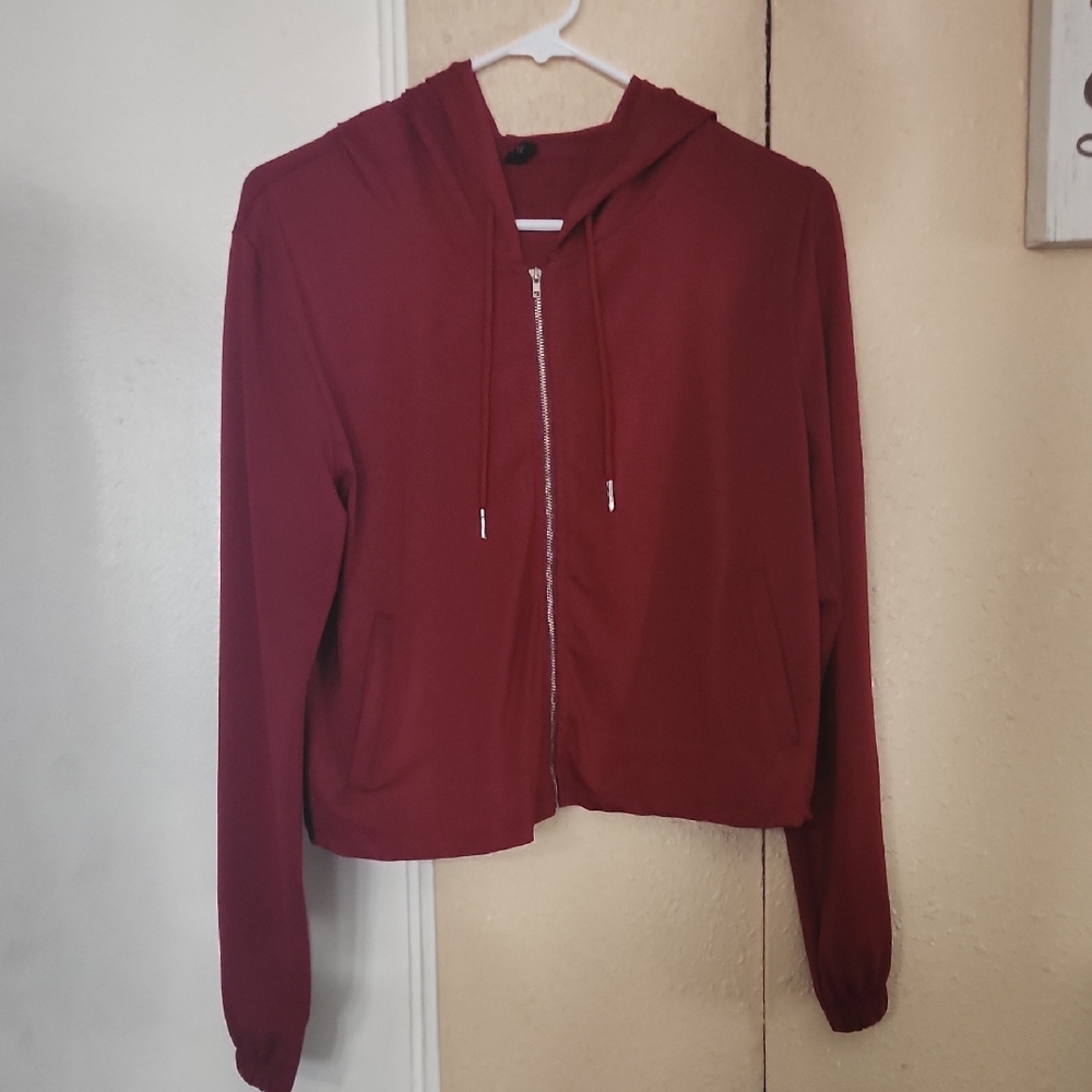 Women's Red Zip-Up Hoodie